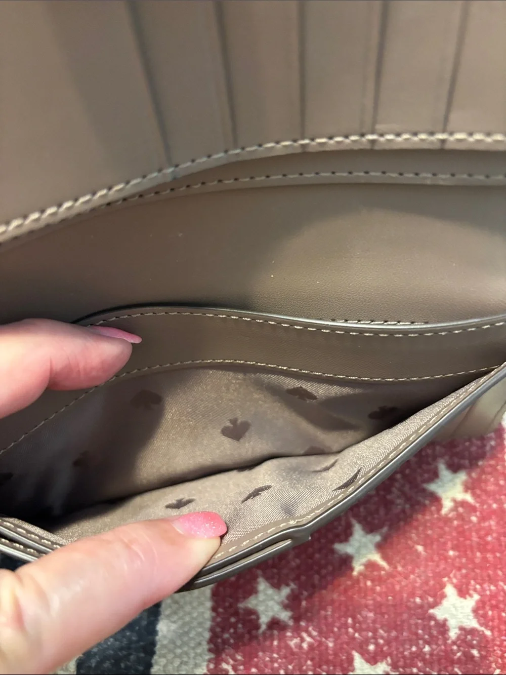 kate spade Light Taupe Saffiano Leather Continental Wallet